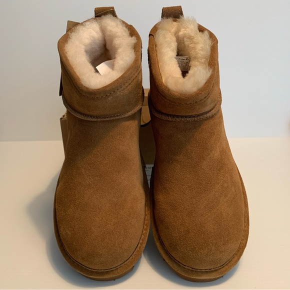 BearPaw Women’s Size 6 Hickory II Brown Suede & Wool Lined Boots Ankle Booties - Picture 2 of 12